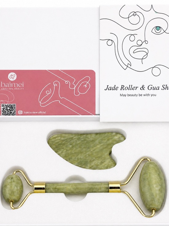 Bamei Other - BAIMEI Jade Roller & Gua Sha Set Luxury Facial Massage Stone Skincare Kit
